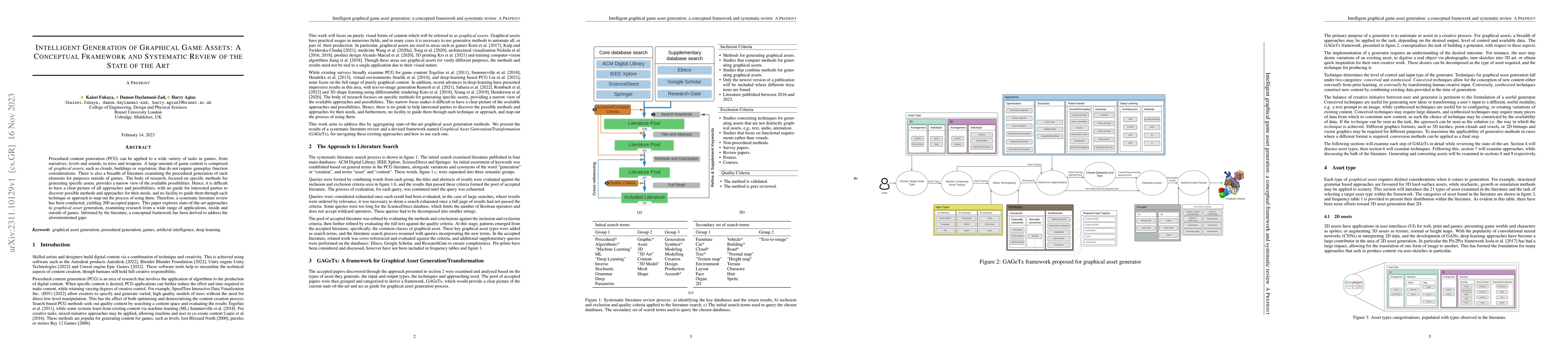 Thumbnail for Intelligent Generation of Graphical Game Assets: A Conceptual Framework
  and Systematic Review of the State of the Art