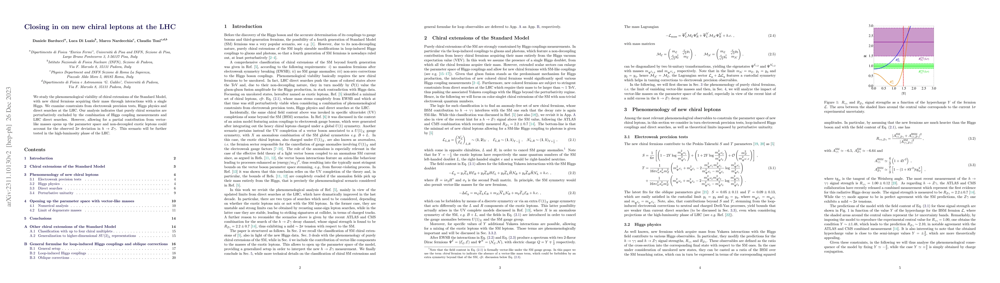 Thumbnail for Closing in on new chiral leptons at the LHC