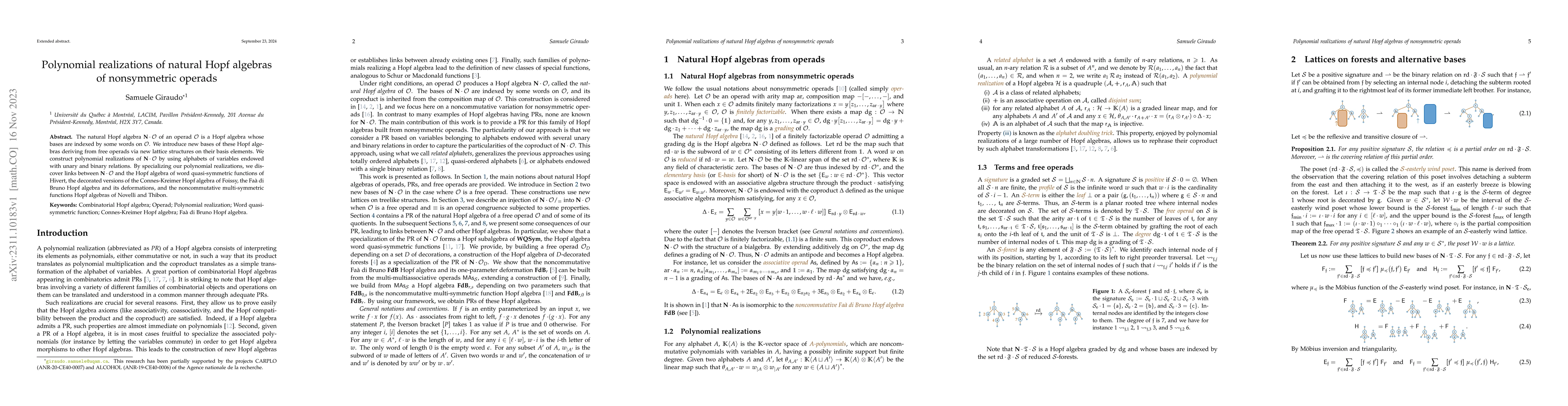 Thumbnail for Polynomial realizations of natural Hopf algebras of nonsymmetric operads