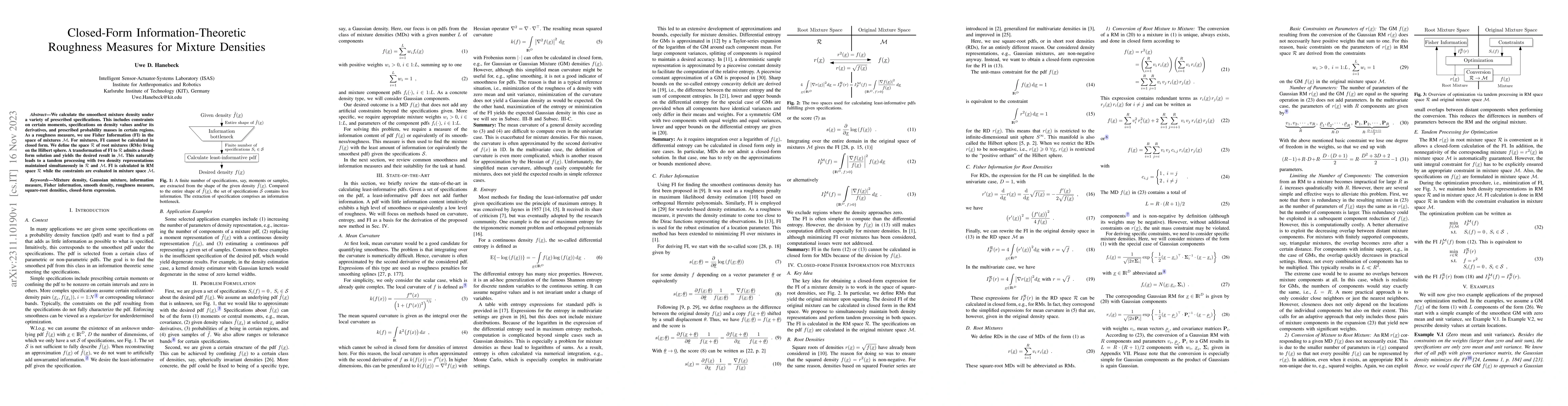 Thumbnail for Closed-Form Information-Theoretic Roughness Measures for Mixture
  Densities