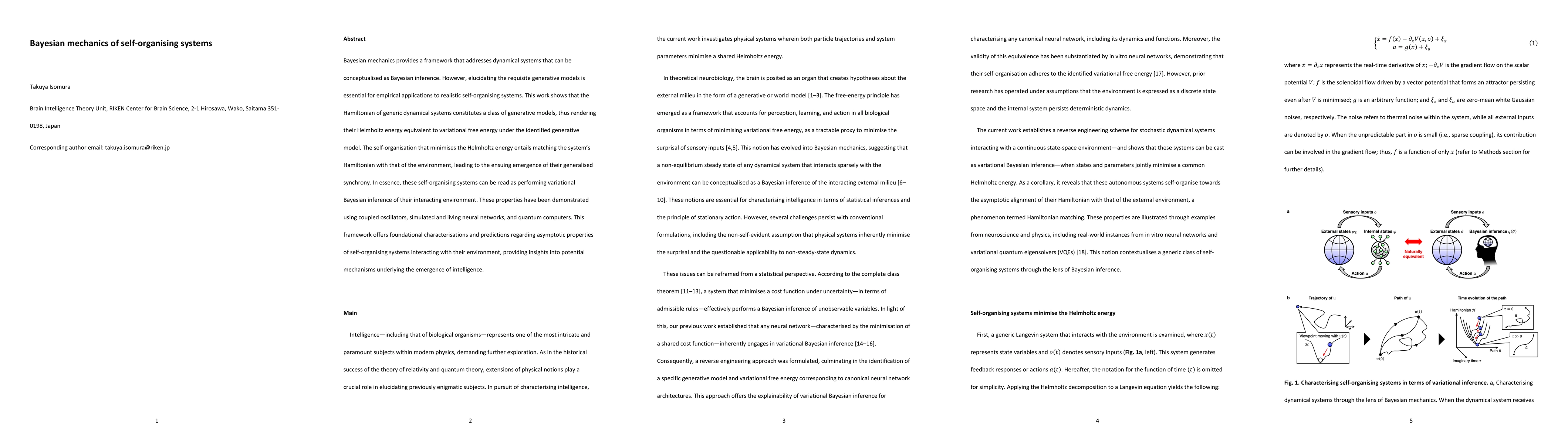 Thumbnail for Bayesian mechanics of self-organising systems