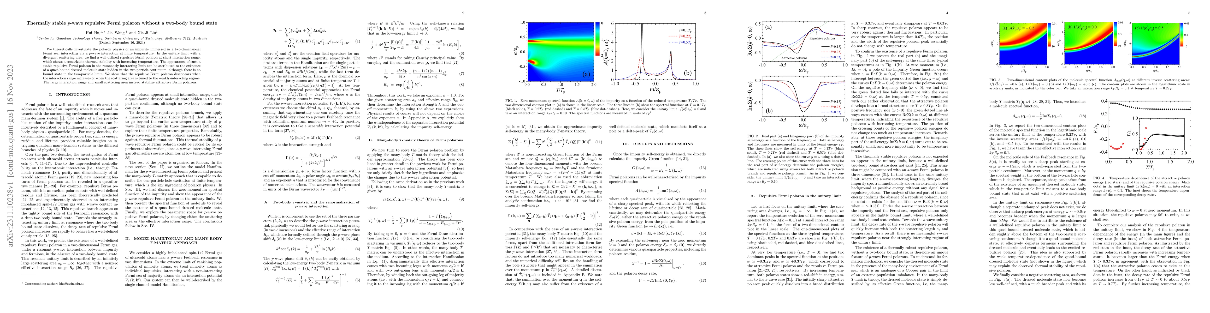 Thumbnail for Thermally stable p-wave repulsive Fermi polaron without a two-body bound
  state