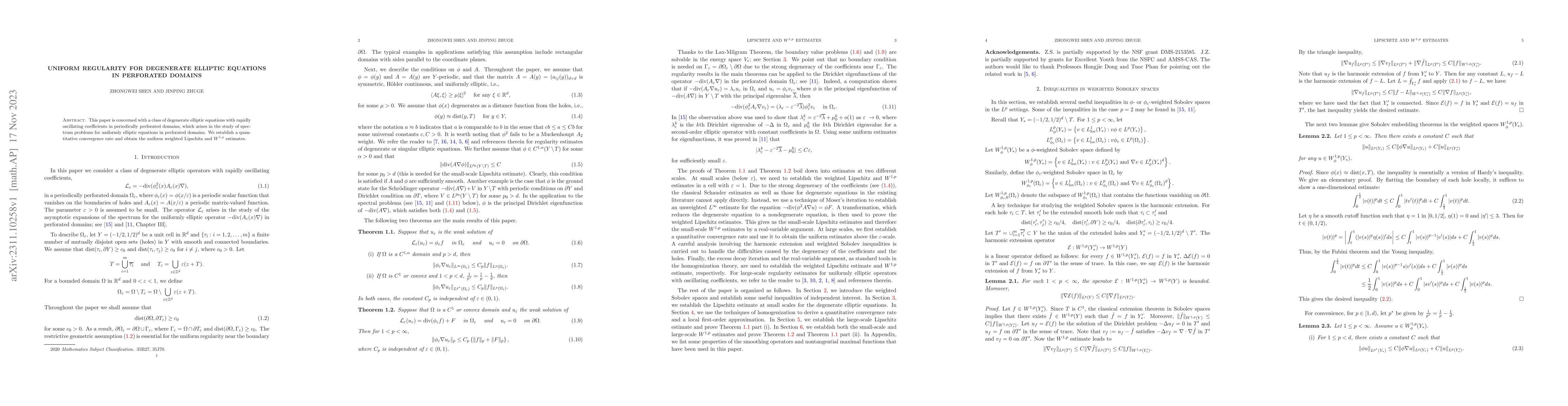 Thumbnail for Uniform regularity for degenerate elliptic equations in perforated
  domains