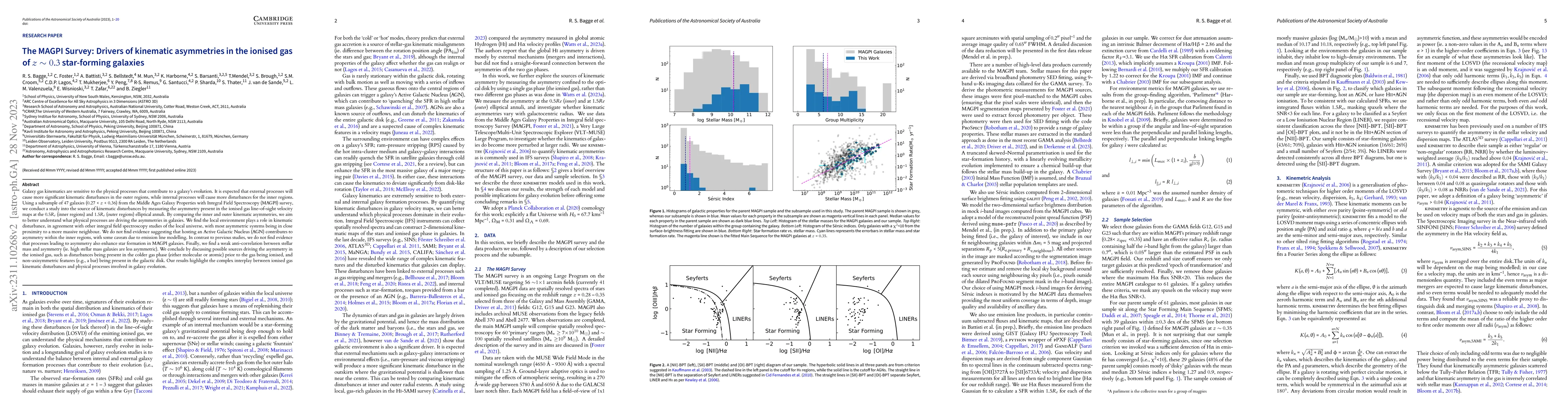Thumbnail for The MAGPI Survey: Drivers of kinematic asymmetries in the ionised gas of
  $z\sim0.3$ star-forming galaxies