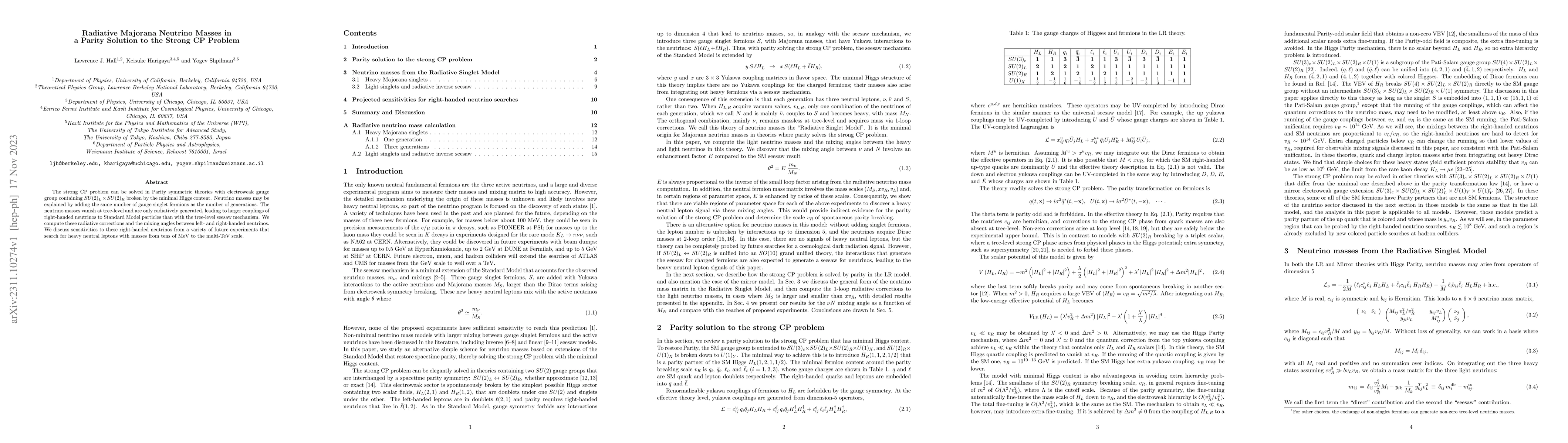 Thumbnail for Radiative Majorana Neutrino Masses in a Parity Solution to the Strong CP
  Problem