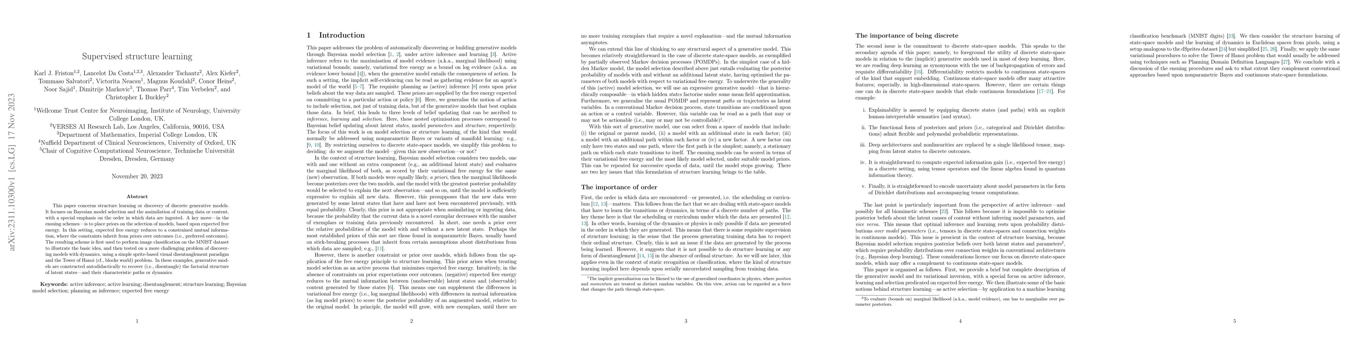 Thumbnail for Supervised structure learning
