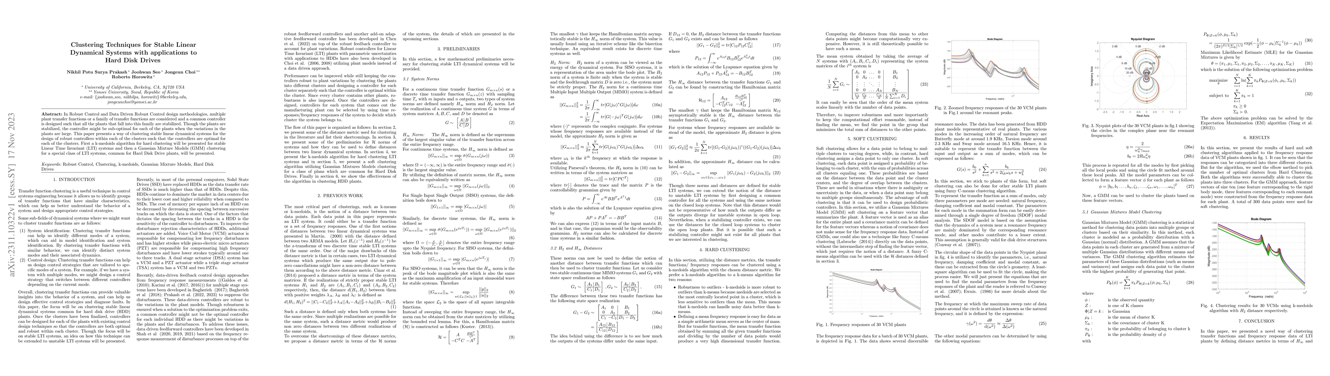 Thumbnail for Clustering Techniques for Stable Linear Dynamical Systems with
  applications to Hard Disk Drives