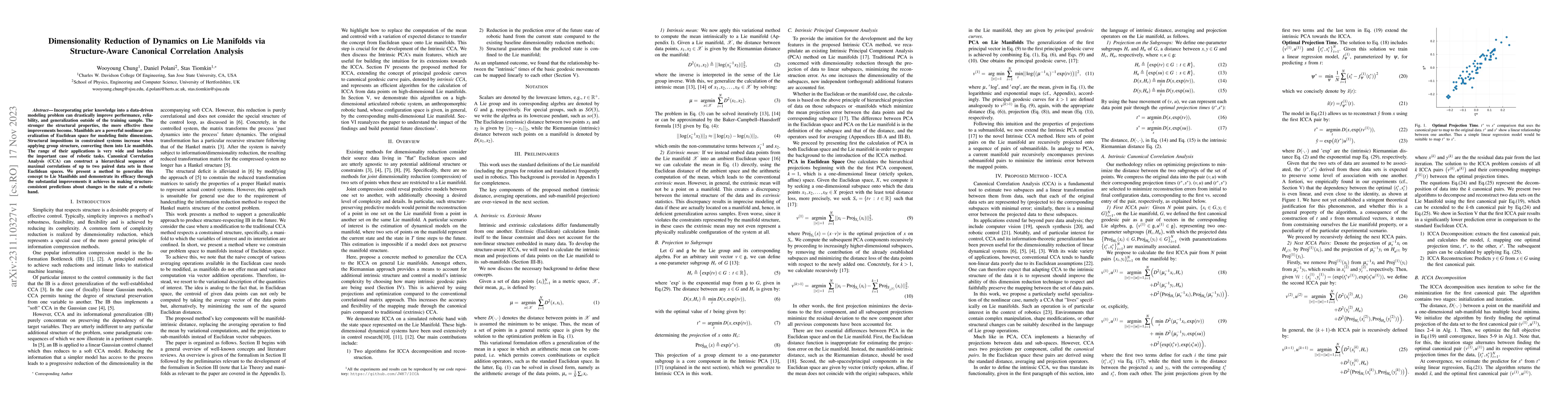 Thumbnail for Dimensionality Reduction of Dynamics on Lie Manifolds via
  Structure-Aware Canonical Correlation Analysis
