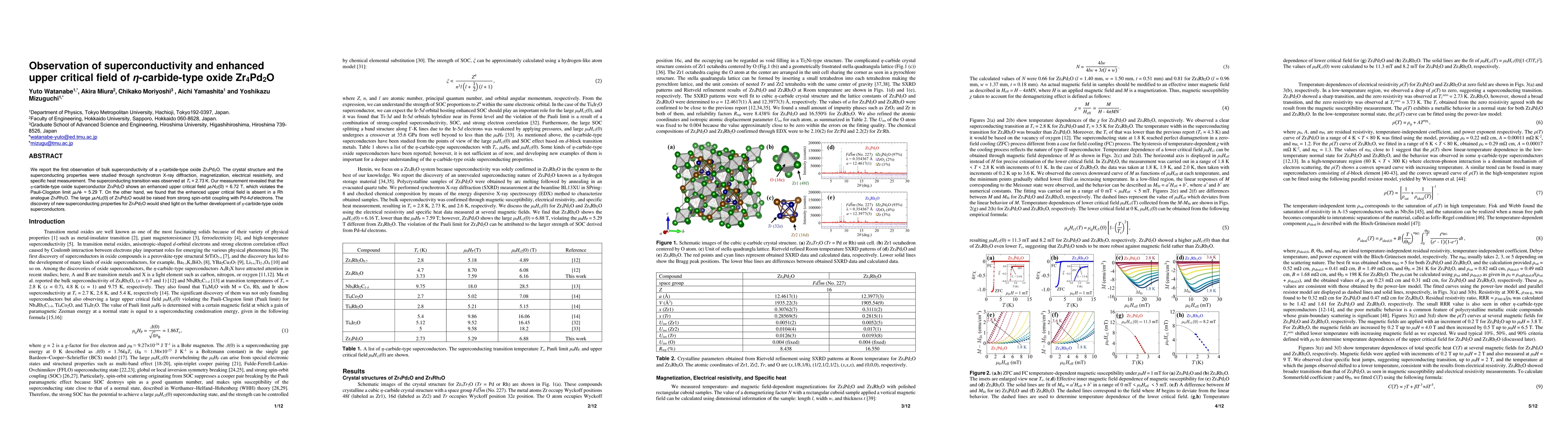 Thumbnail for Observation of superconductivity and enhanced upper critical field of
  ${\eta}$-carbide-type oxide Zr${_\mathrm{4}}$Pd$_{\mathrm{2}}$O