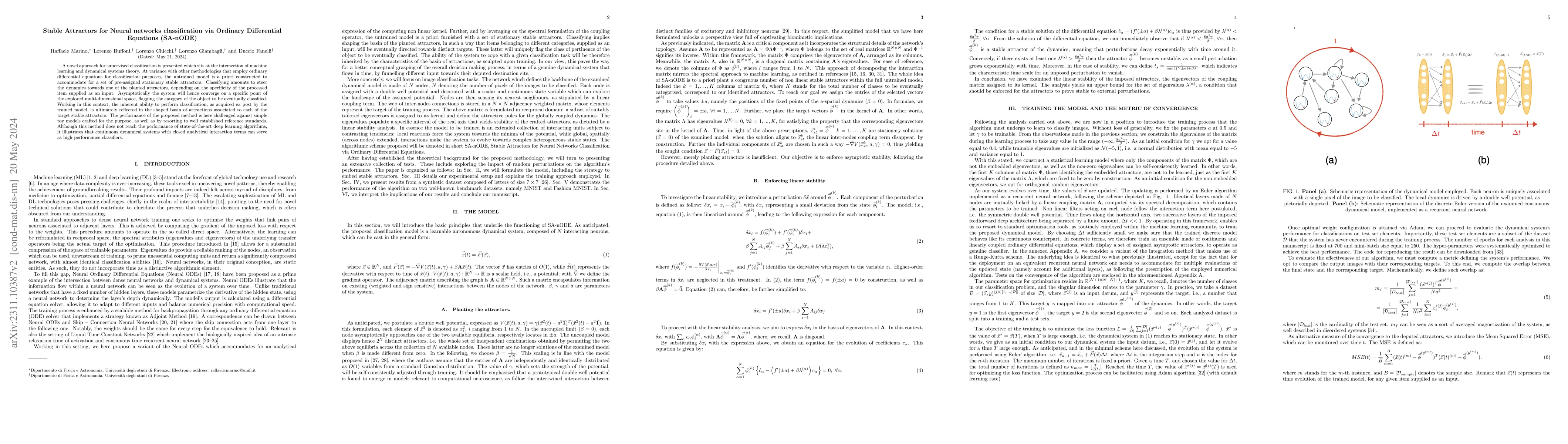 Thumbnail for Stable Attractors for Neural networks classification via Ordinary
  Differential Equations (SA-nODE)