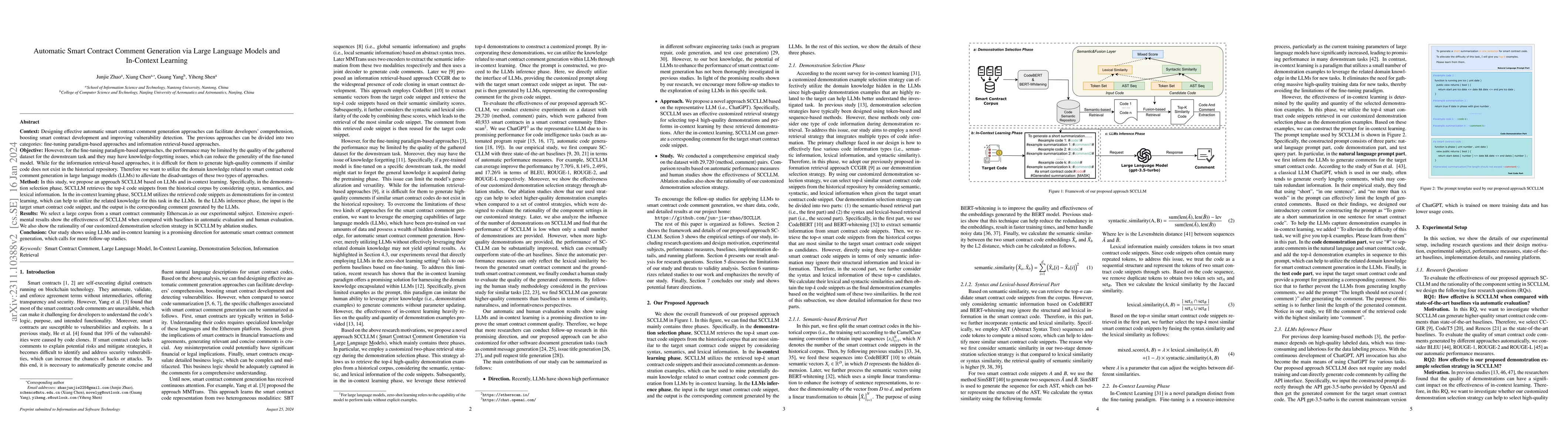 Thumbnail for Automatic Smart Contract Comment Generation via Large Language Models
  and In-Context Learning