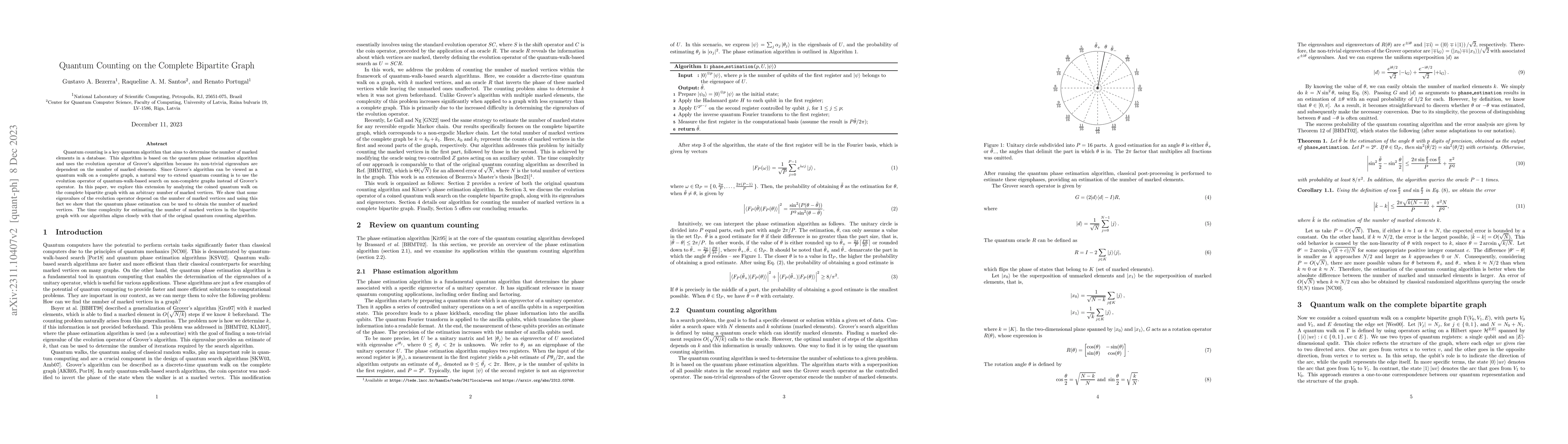 Thumbnail for Quantum Counting on the Complete Bipartite Graph