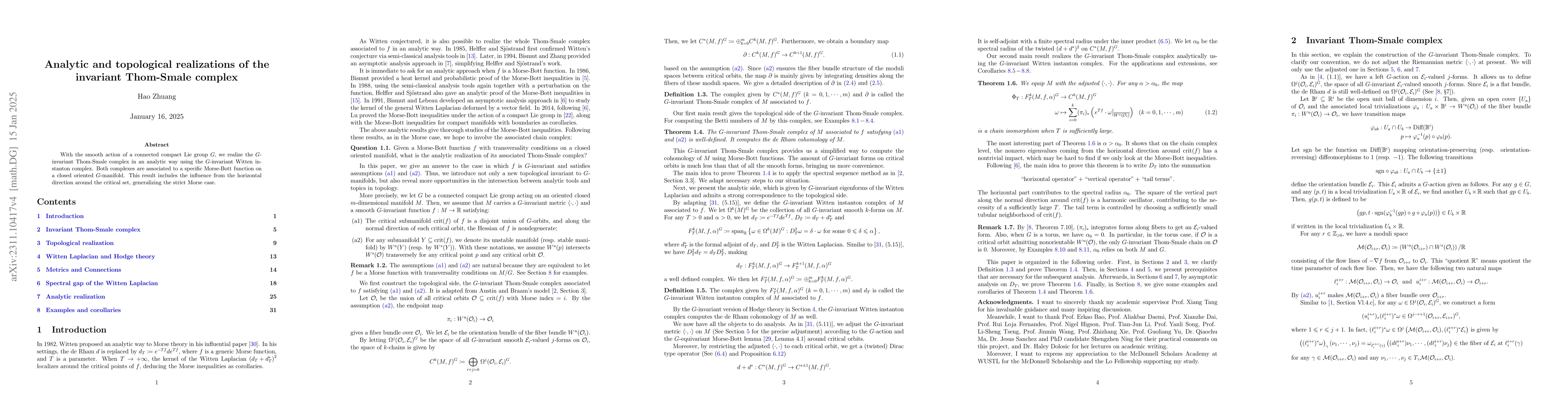 Thumbnail for Invariant Morse-Bott-Smale cohomology and the Witten deformation