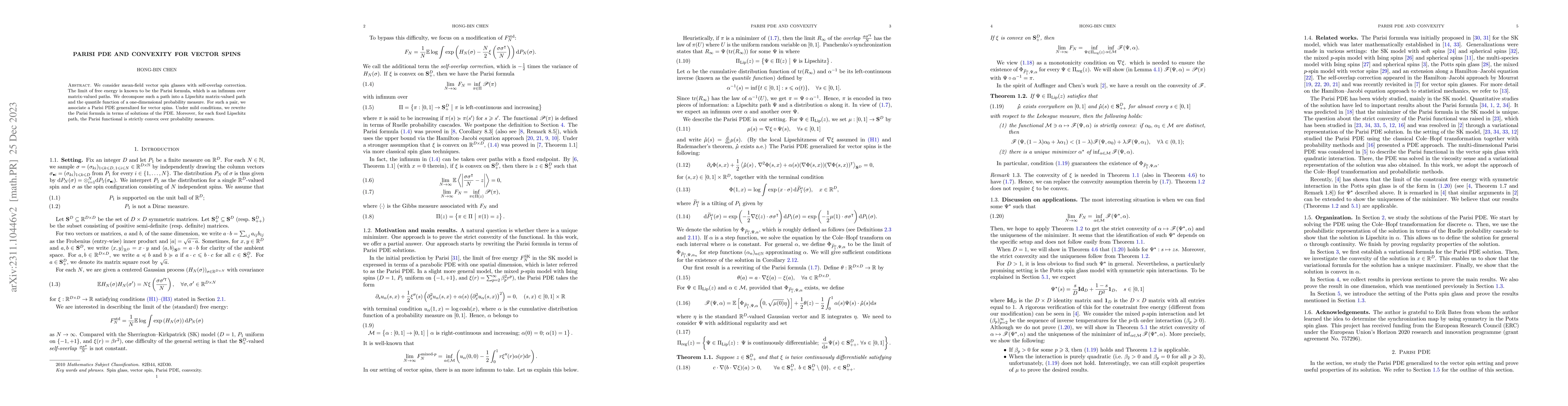 Thumbnail for Parisi PDE and convexity for vector spins