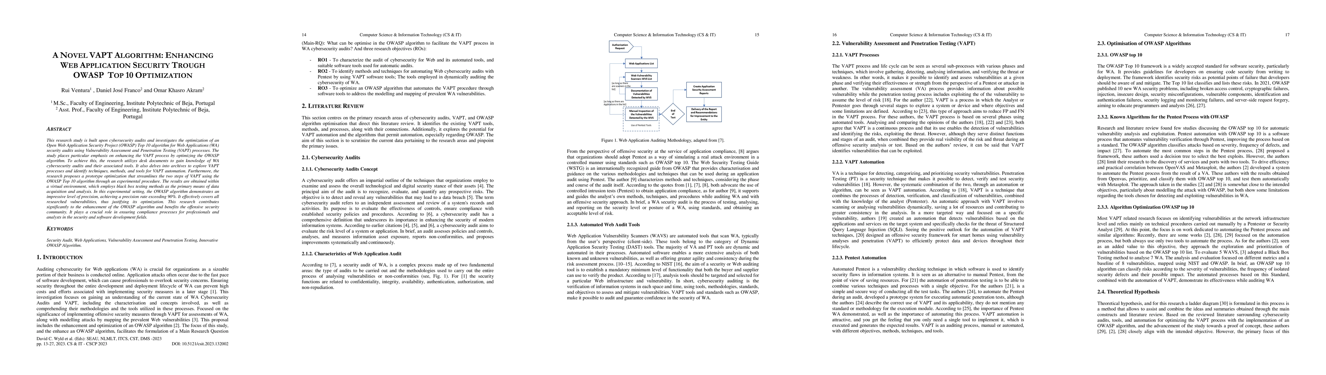 Thumbnail for A Novel VAPT Algorithm: Enhancing Web Application Security Trough OWASP
  top 10 Optimization