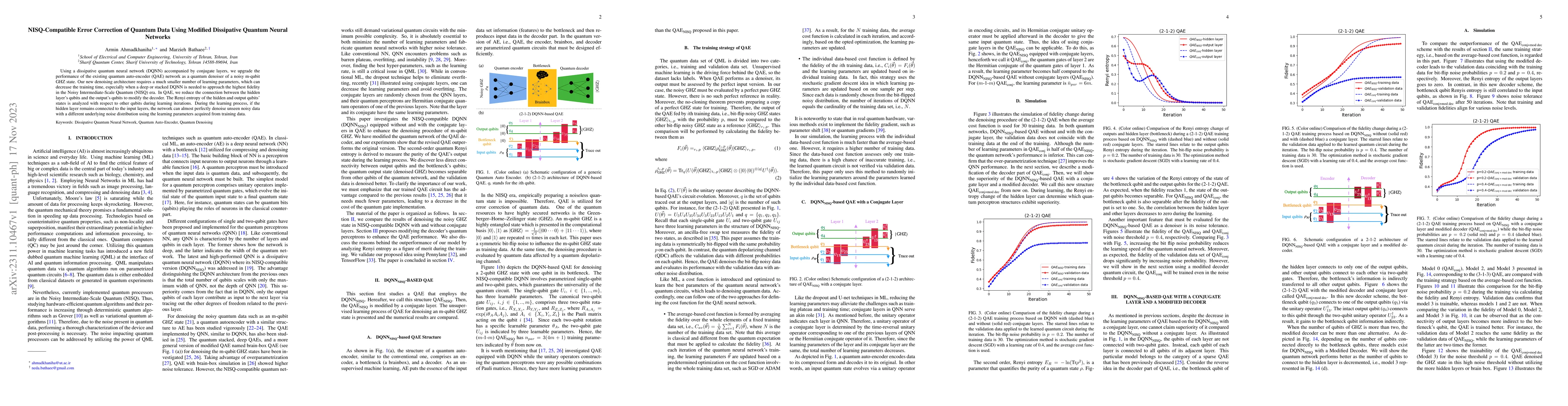 Thumbnail for NISQ-Compatible Error Correction of Quantum Data Using Modified
  Dissipative Quantum Neural Networks