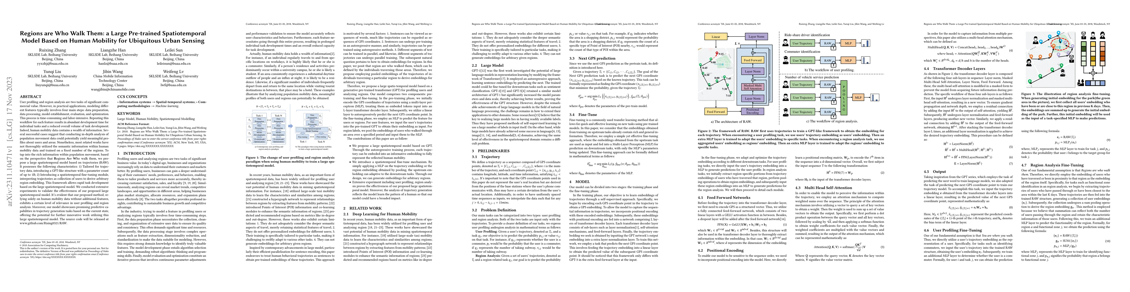 Thumbnail for Regions are Who Walk Them: a Large Pre-trained Spatiotemporal Model
  Based on Human Mobility for Ubiquitous Urban Sensing