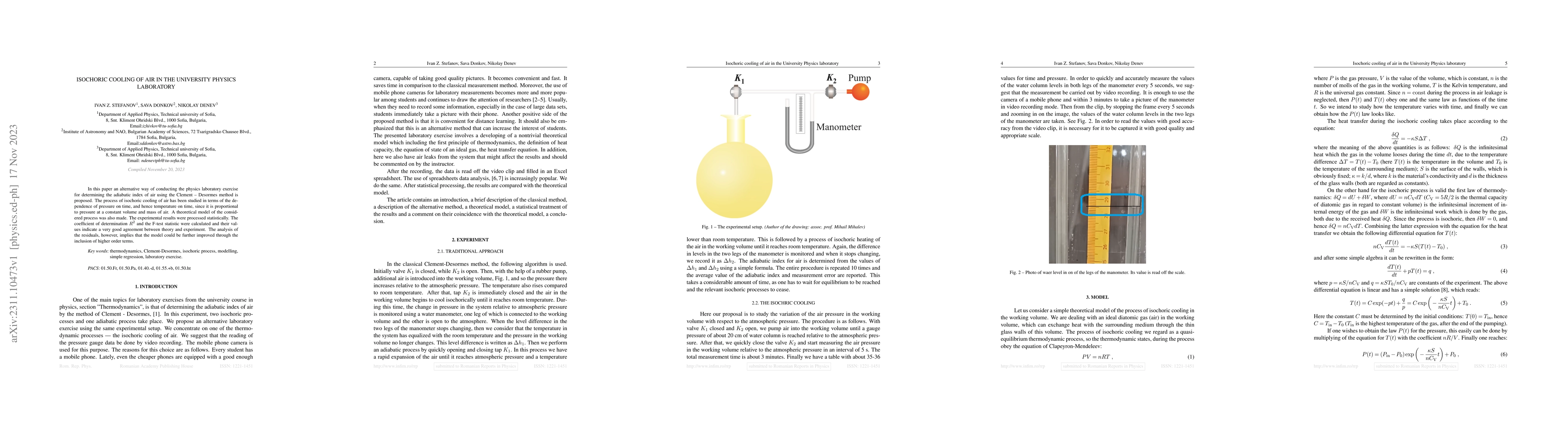 Thumbnail for Isochoric cooling of air in the University Physics laboratory