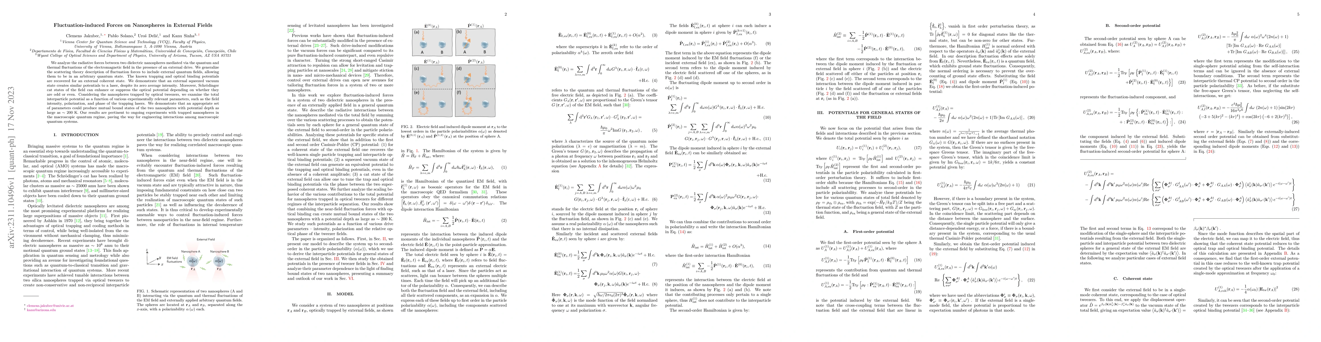 Thumbnail for Fluctuation-induced Forces on Nanospheres in External Fields