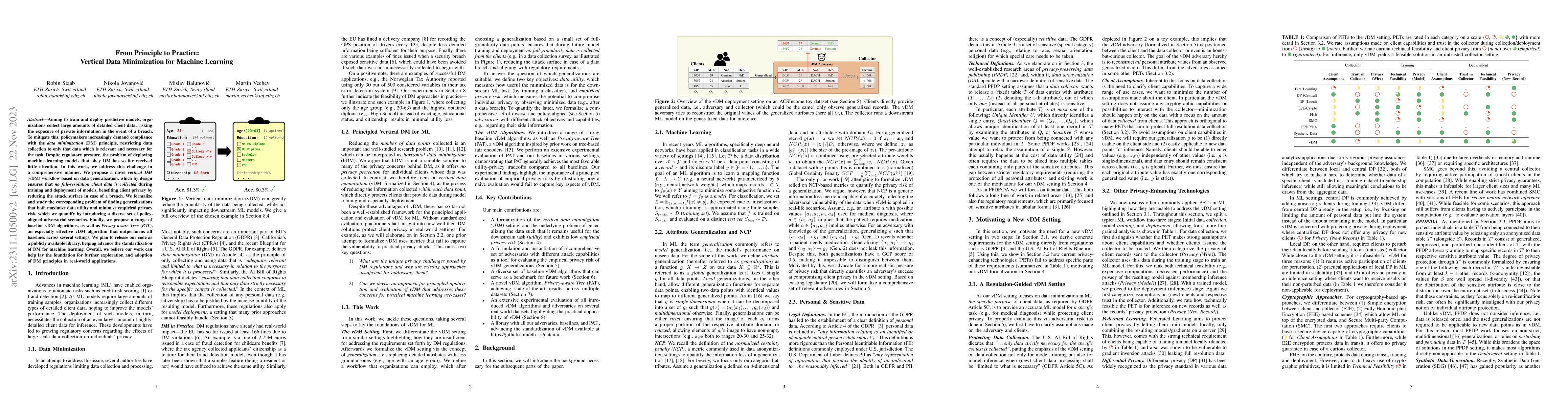 Thumbnail for From Principle to Practice: Vertical Data Minimization for Machine
  Learning