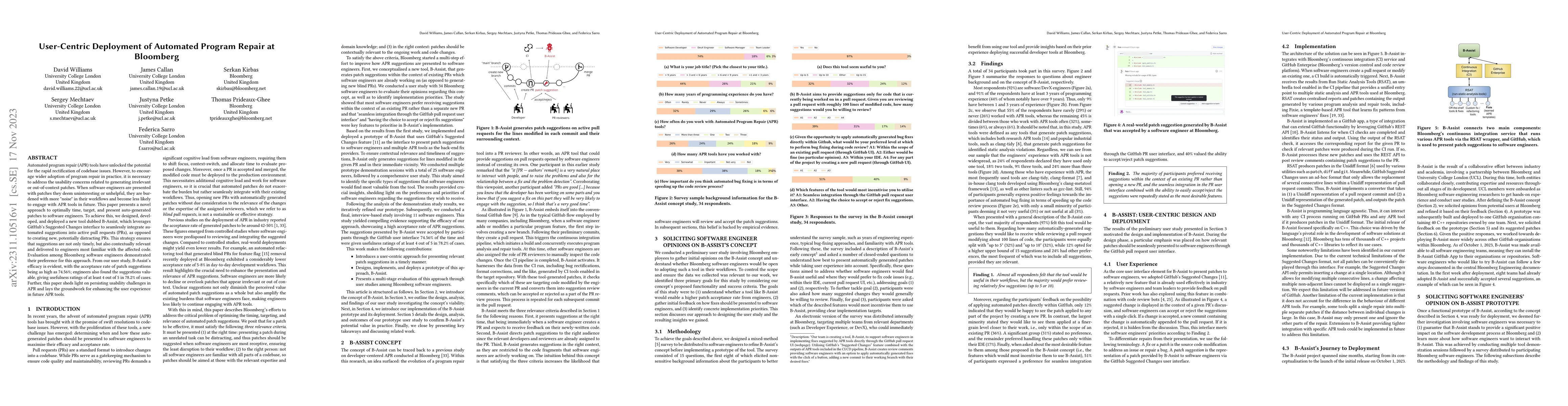 Thumbnail for User-Centric Deployment of Automated Program Repair at Bloomberg
