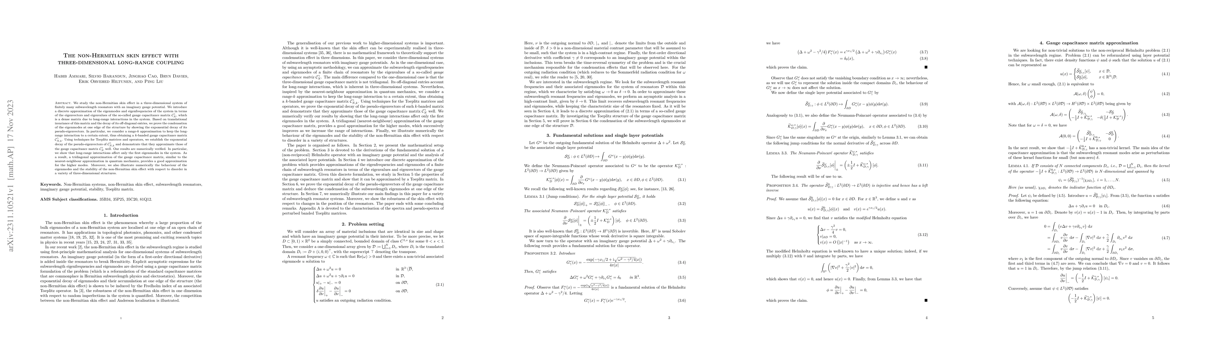 Thumbnail for The Non-Hermitian Skin Effect With Three-Dimensional Long-Range Coupling