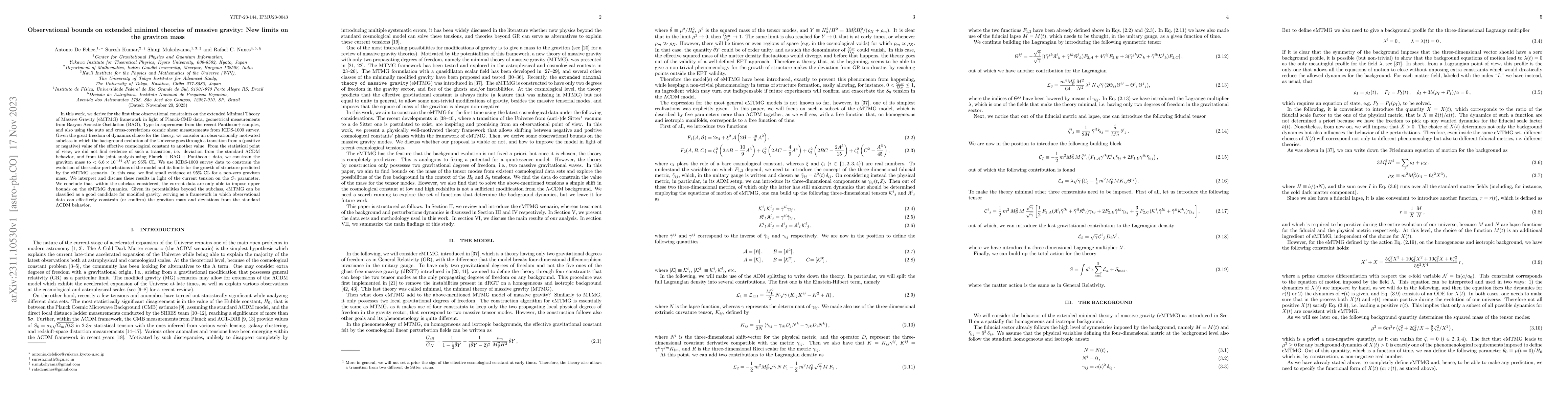 Thumbnail for Observational bounds on extended minimal theories of massive gravity:
  New limits on the graviton mass