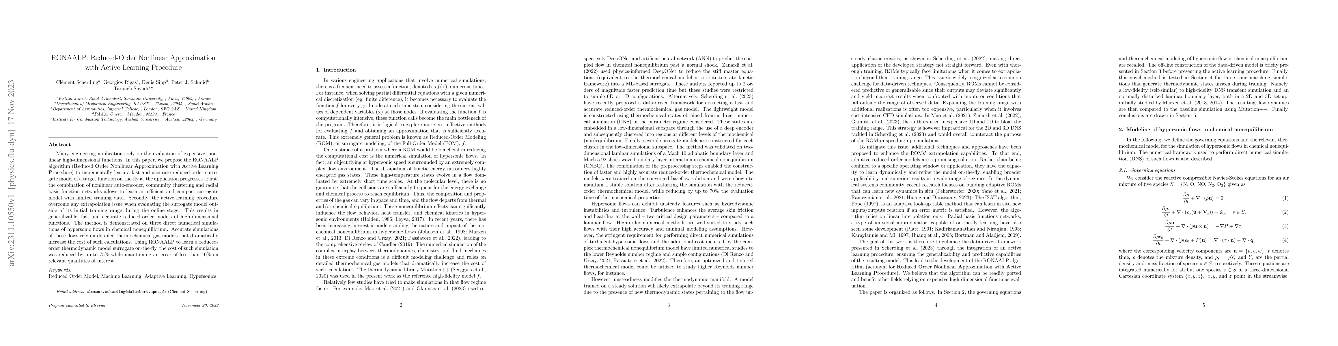 Thumbnail for RONAALP: Reduced-Order Nonlinear Approximation with Active Learning
  Procedure