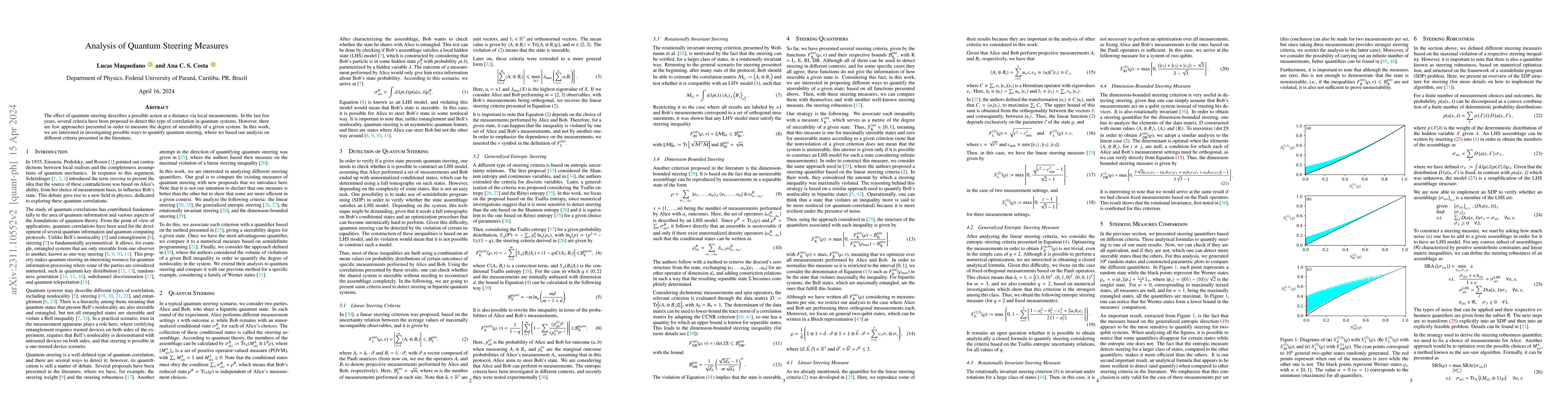 Thumbnail for Analysis of Quantum Steering Measures