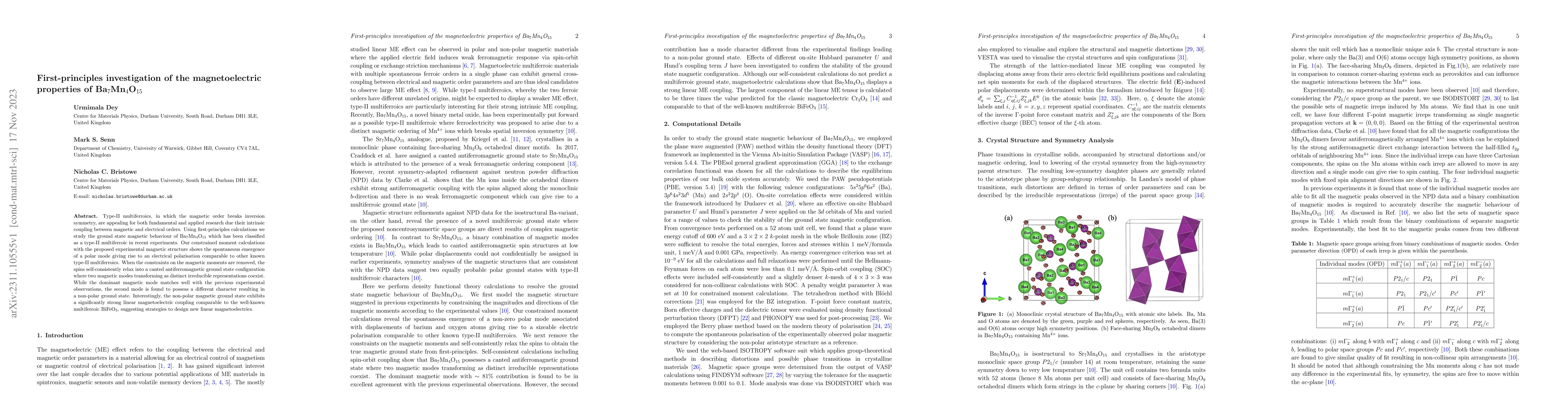 Thumbnail for First-principles investigation of the magnetoelectric properties of
  Ba$_7$Mn$_4$O$_{15}$