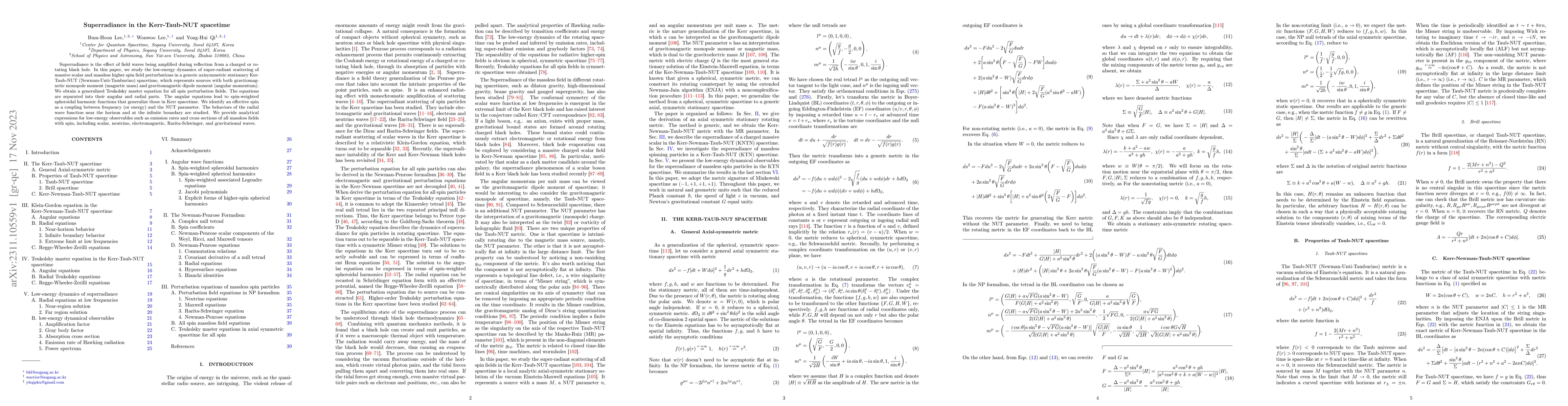 Thumbnail for Superradiance in the Kerr-Taub-NUT spacetime