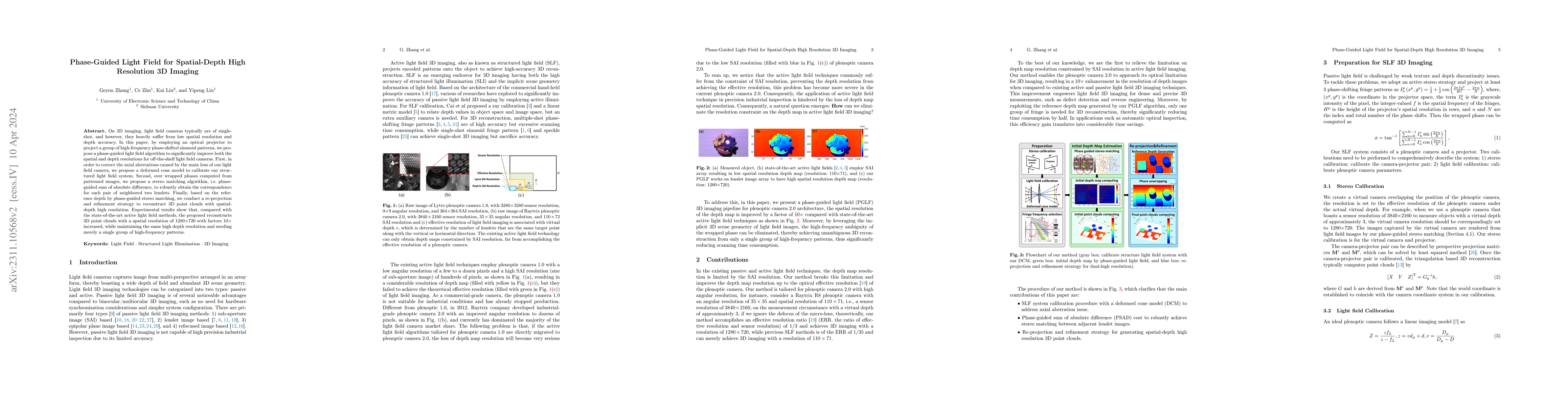 Thumbnail for Phase Guided Light Field for Spatial-Depth High Resolution 3D Imaging