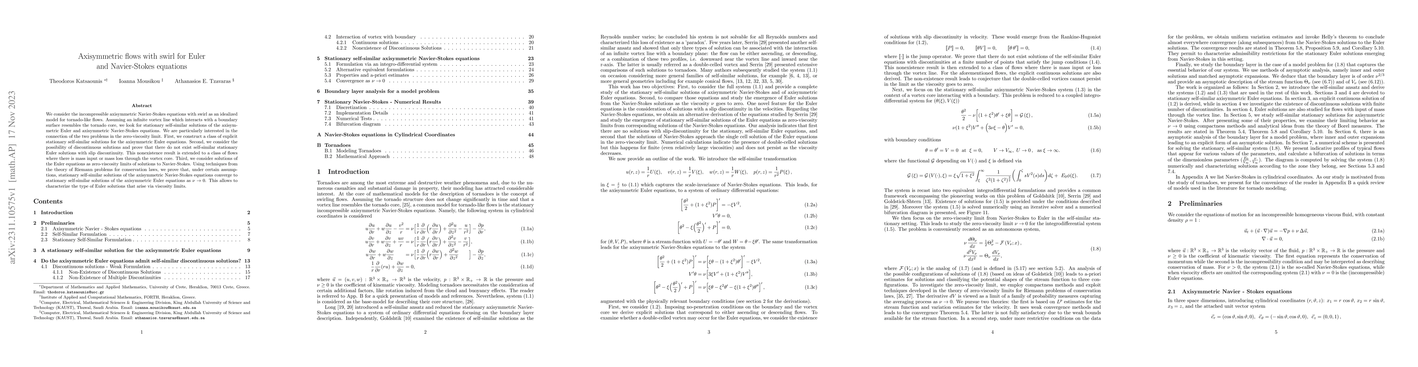 Thumbnail for Axisymmetric flows with swirl for Euler and Navier-Stokes equations