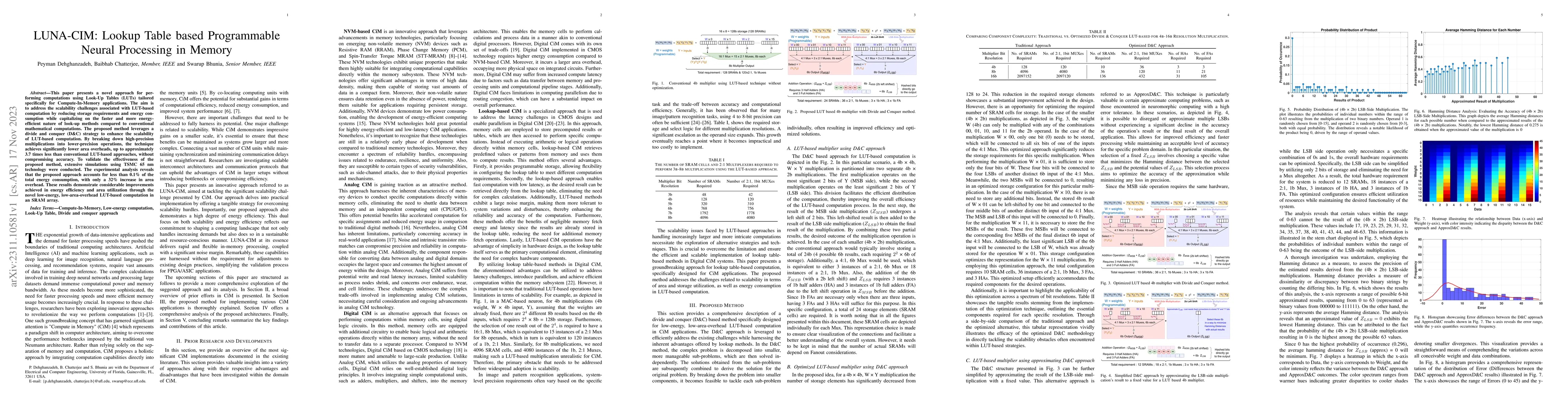 Thumbnail for LUNA-CIM: Lookup Table based Programmable Neural Processing in Memory