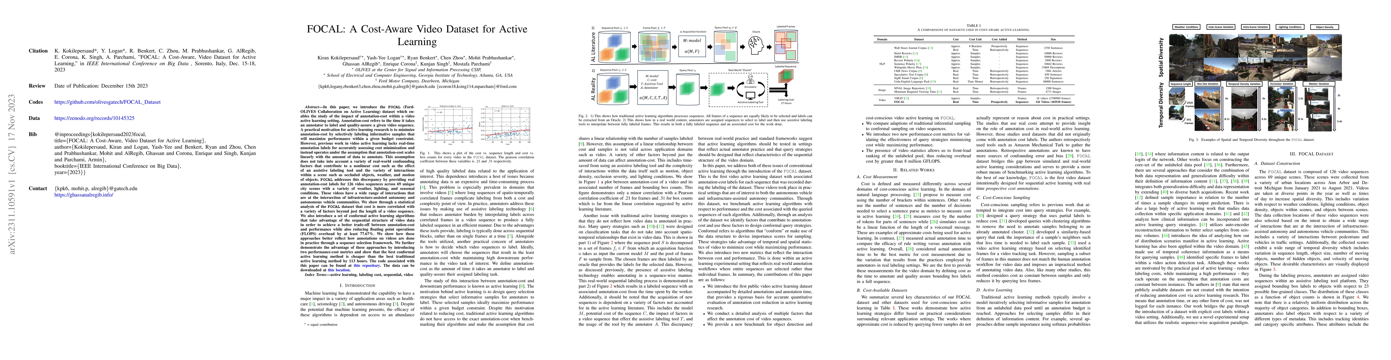 Thumbnail for FOCAL: A Cost-Aware Video Dataset for Active Learning
