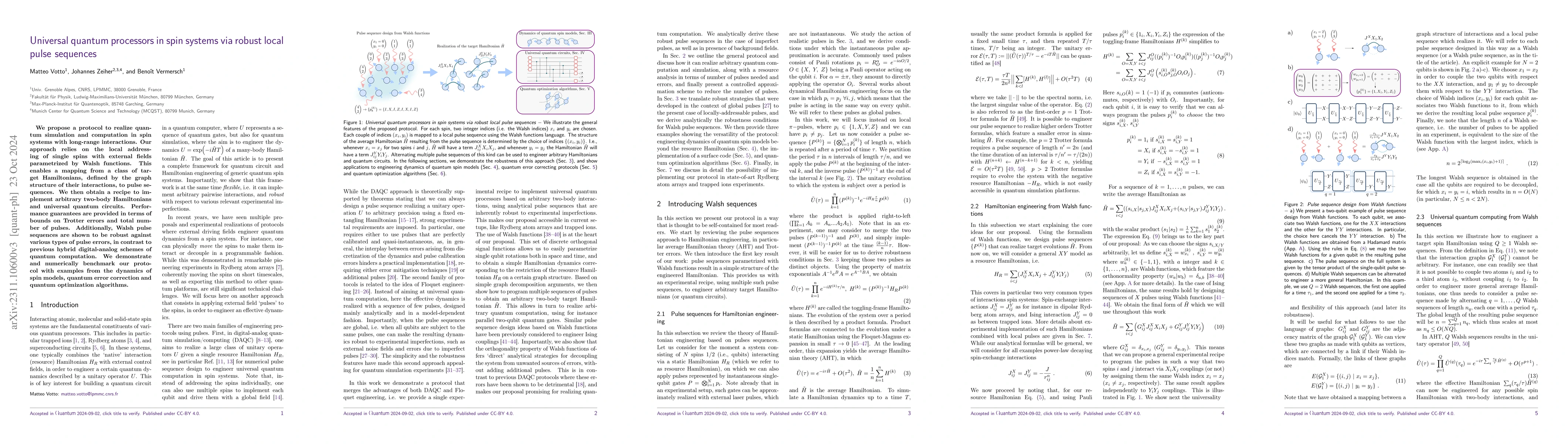 Thumbnail for Robust universal quantum processors in spin systems via Walsh pulse
  sequences