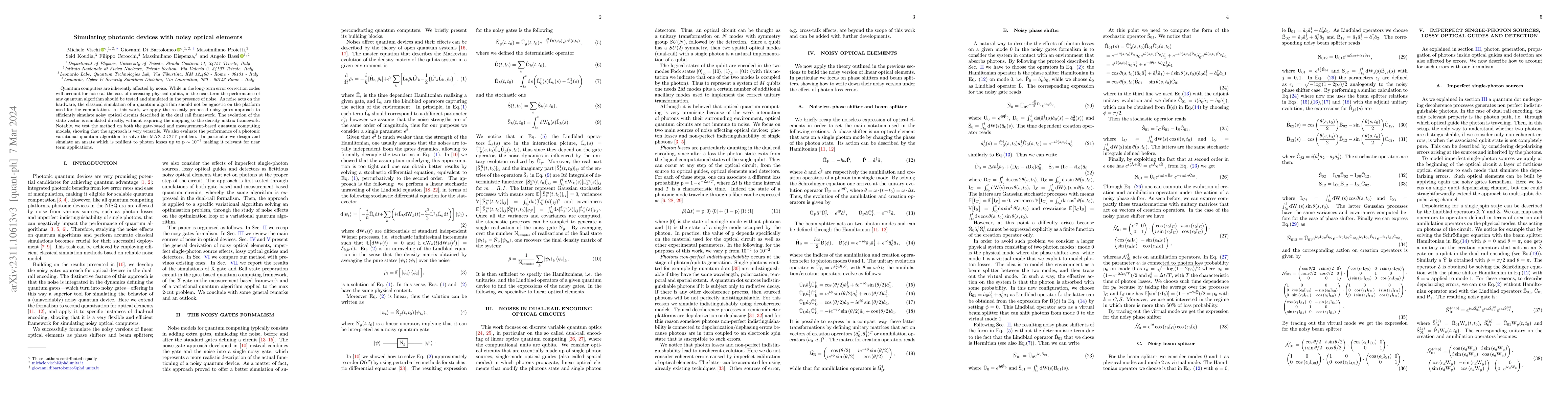 Thumbnail for Simulating photonic devices with noisy optical elements