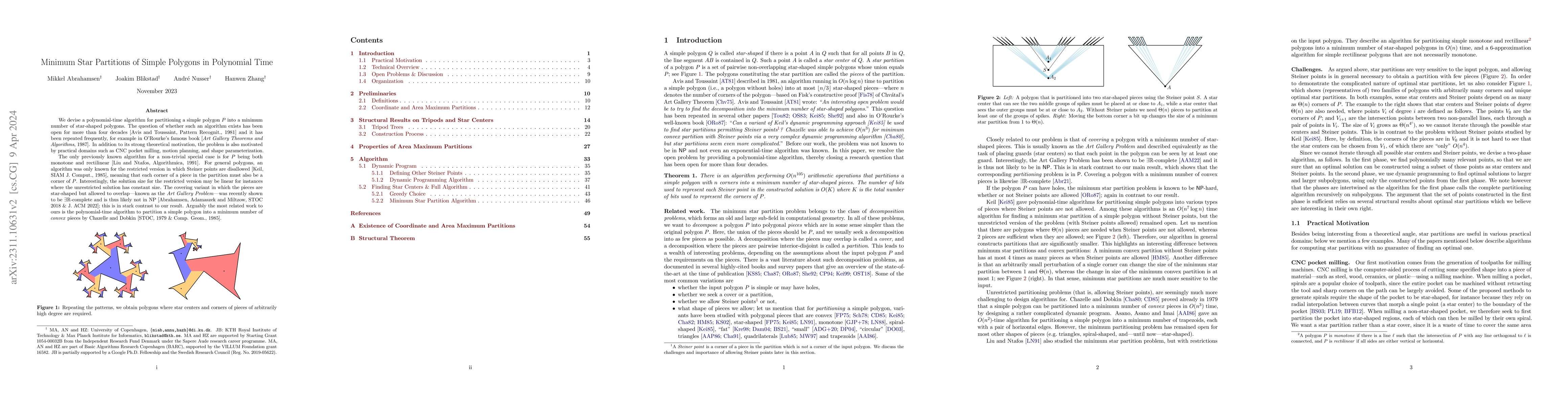 Thumbnail for Minimum Star Partitions of Simple Polygons in Polynomial Time