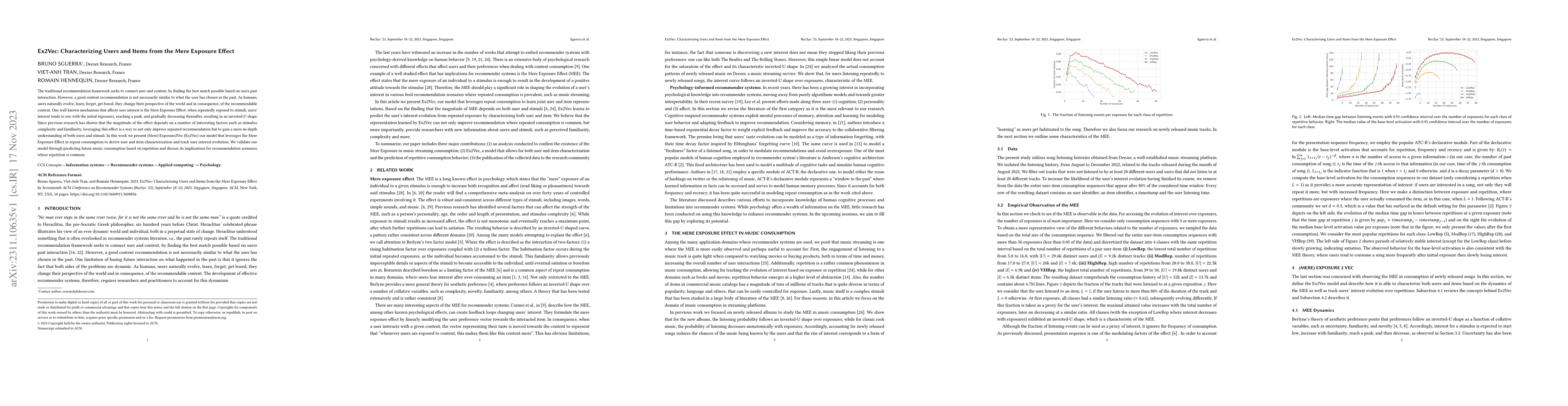 Thumbnail for Ex2Vec: Characterizing Users and Items from the Mere Exposure Effect