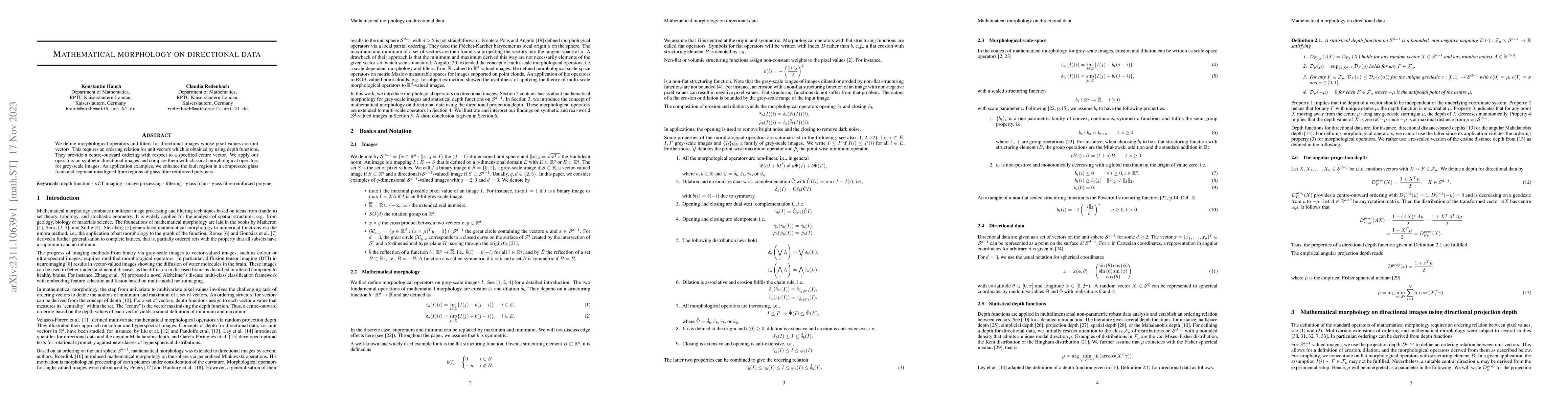 Thumbnail for Mathematical morphology on directional data