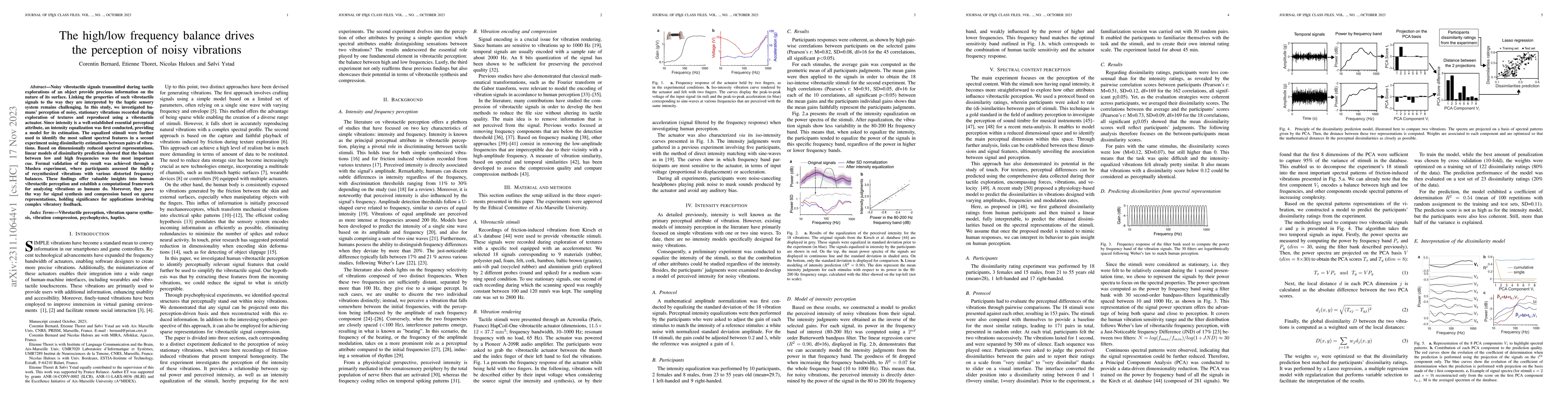 Thumbnail for The high/low frequency balance drives the perception of noisy vibrations