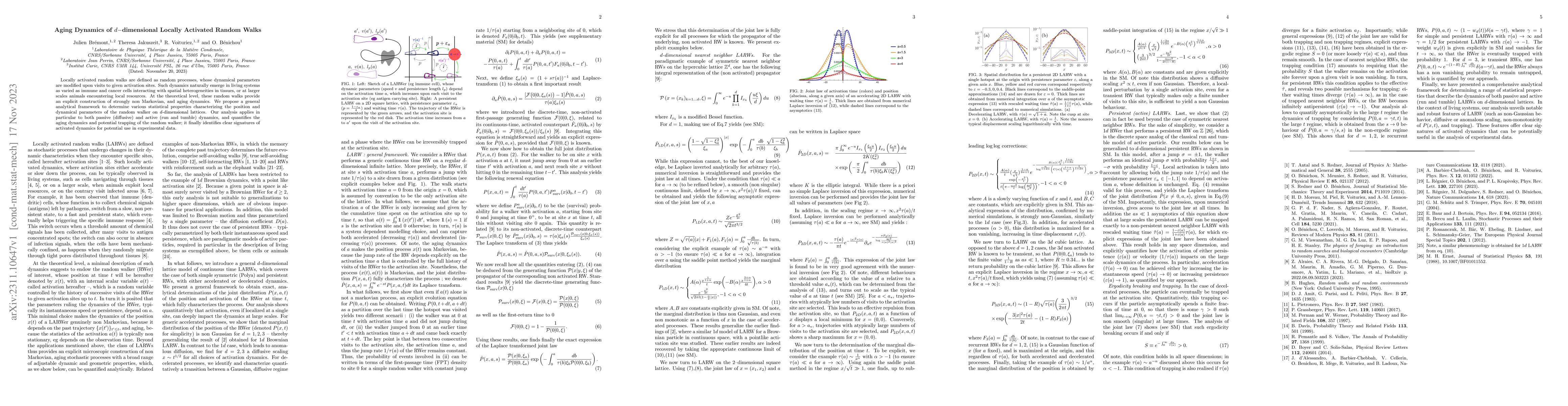 Thumbnail for Aging Dynamics of $d-$dimensional Locally Activated Random Walks