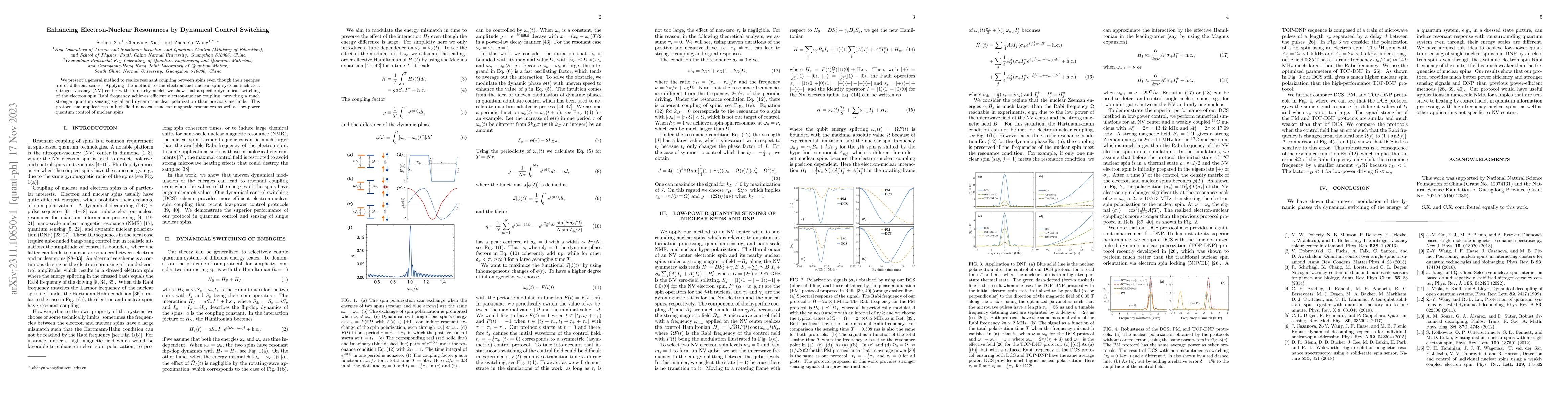 Thumbnail for Enhancing Electron-Nuclear Resonances by Dynamical Control Switching