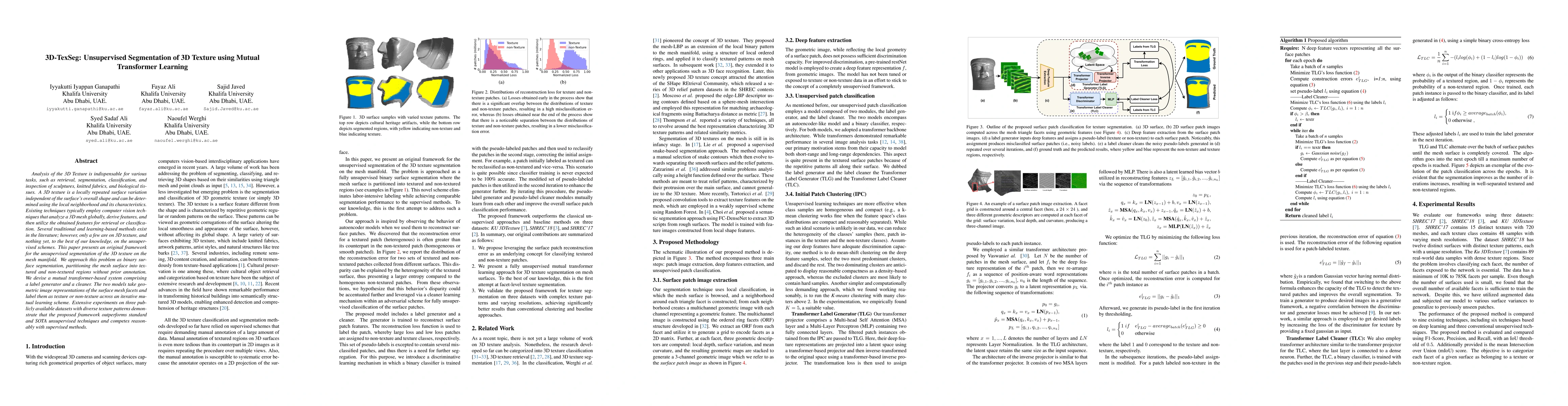 Thumbnail for 3D-TexSeg: Unsupervised Segmentation of 3D Texture using Mutual
  Transformer Learning