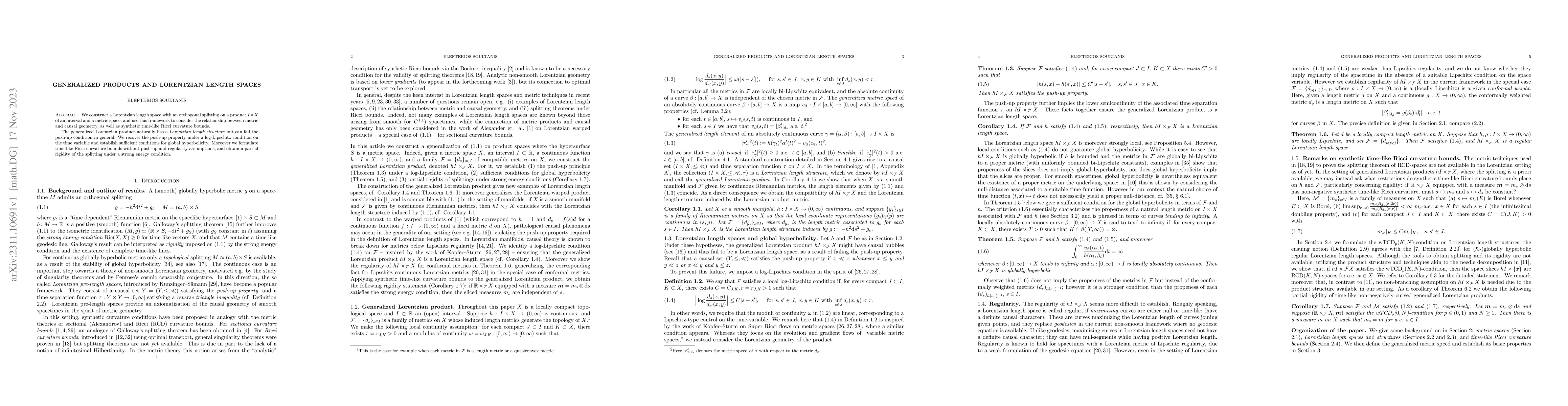 Thumbnail for Generalized products and Lorentzian length spaces