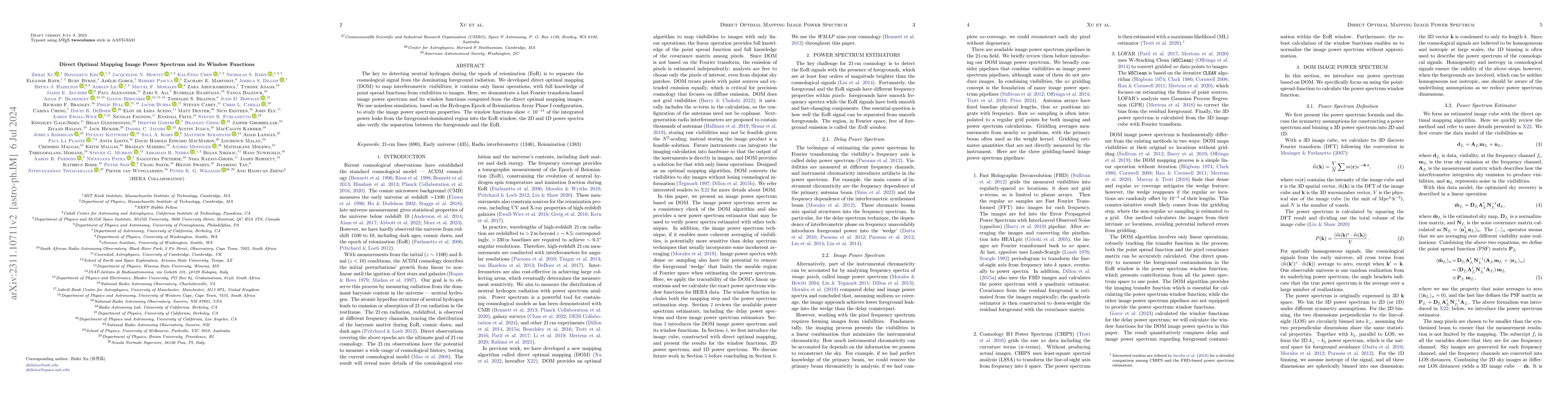 Thumbnail for Direct Optimal Mapping Image Power Spectrum and its Window Functions