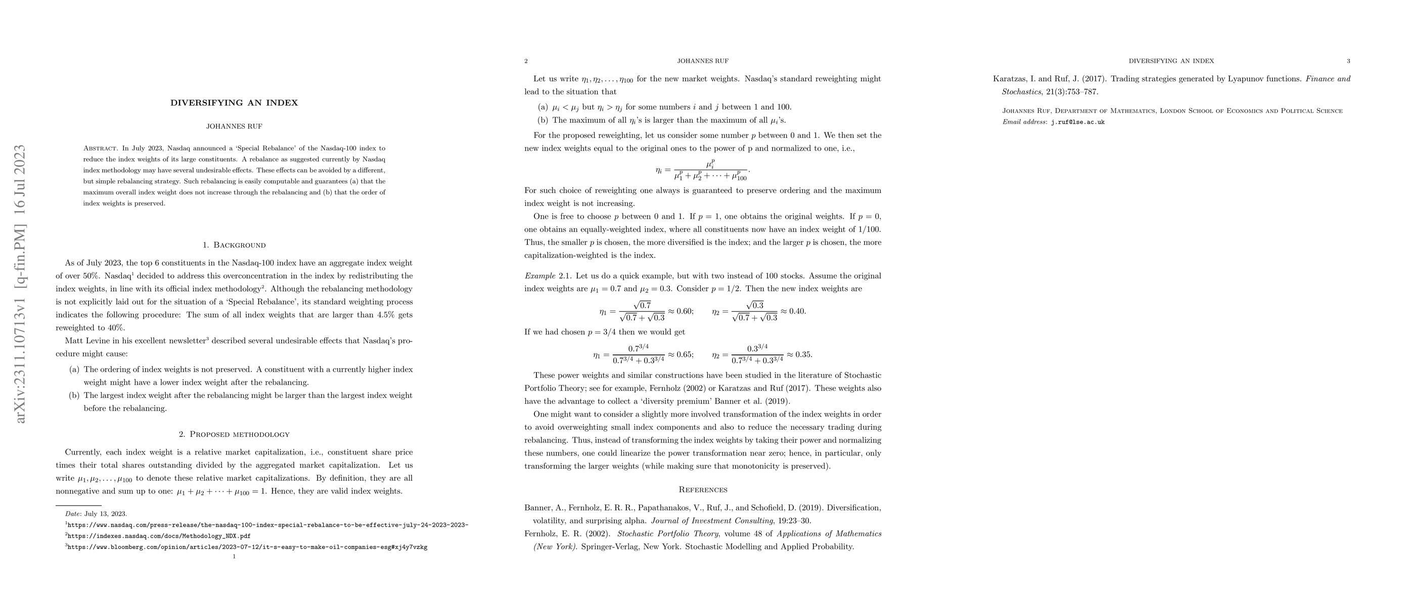 Thumbnail for Diversifying an Index