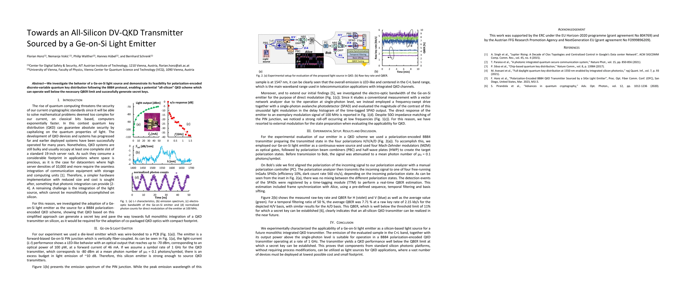 Thumbnail for Towards an All-Silicon DV-QKD Transmitter Sourced by a Ge-on-Si Light
  Emitter