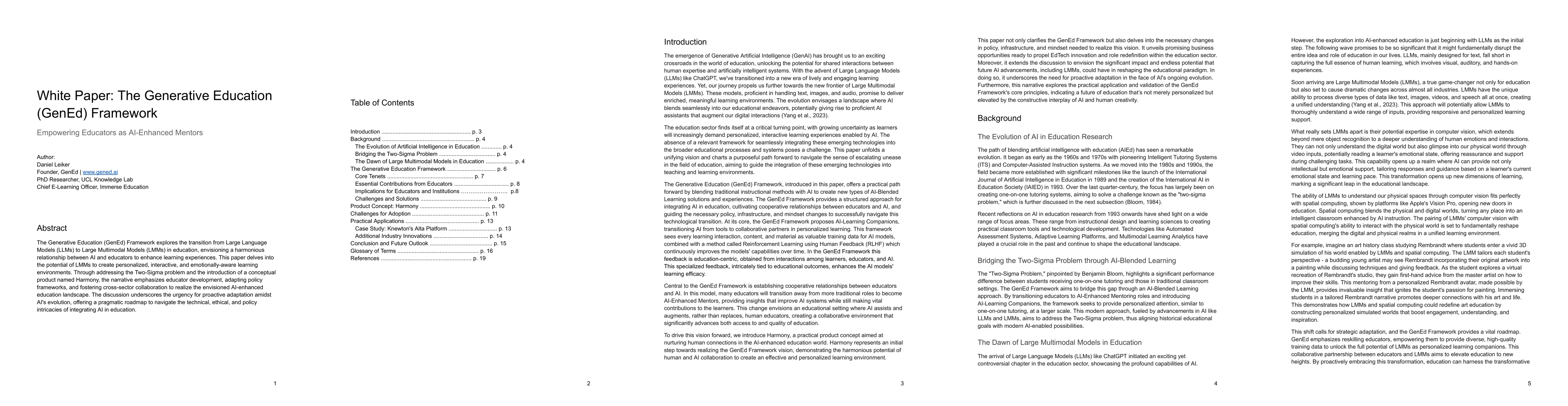 Thumbnail for White Paper: The Generative Education (GenEd) Framework
