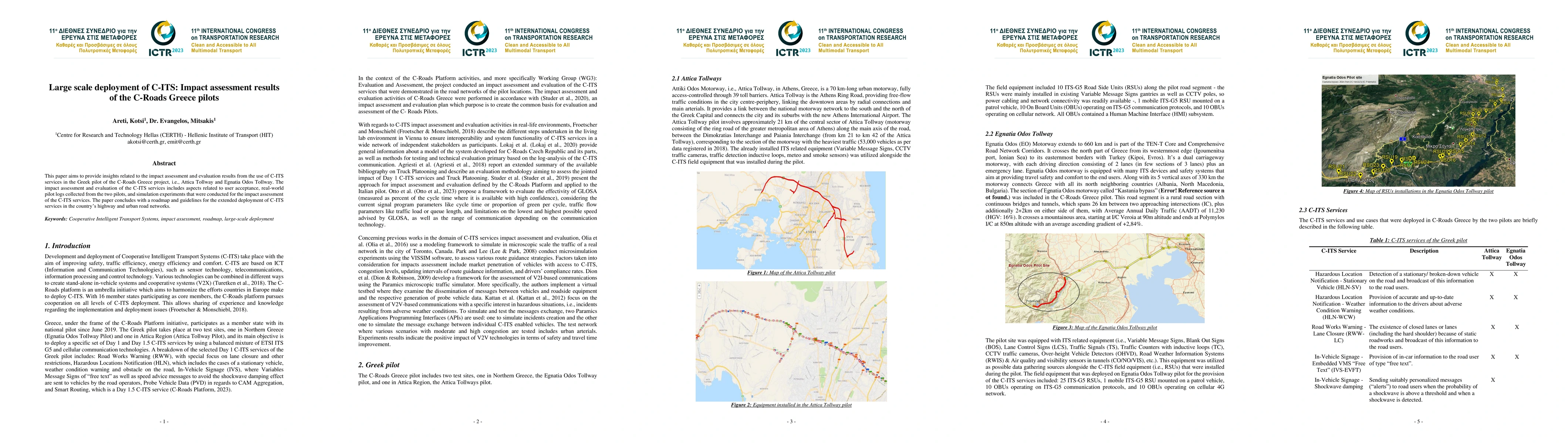 Thumbnail for Large scale deployment of C-ITS: Impact assessment results of the
  C-Roads Greece pilots
